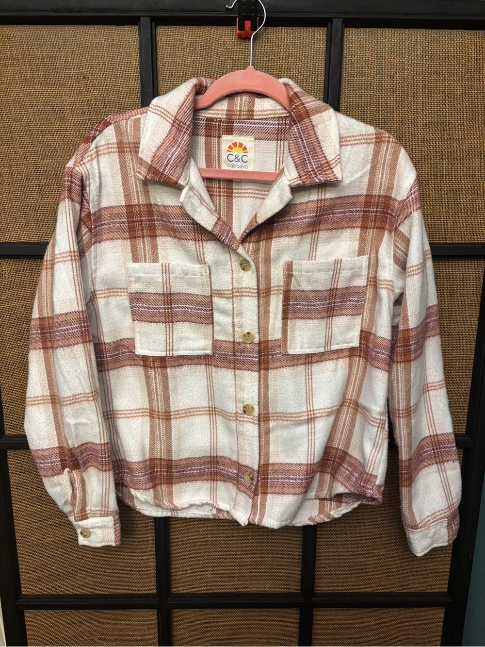 C & C CALIFORNIA WOMENS SIZE M FLANNEL SHIRT